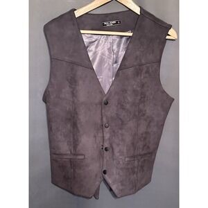 Paul‎ Jones Vest Waistcoat Mens M Polyester Adjustable Back Pockets V-Neck
